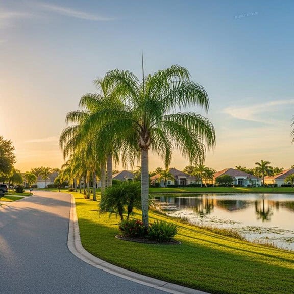 A beautiful community lake, ideal for dog training in Sun City Center, FL.